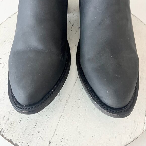 Lane Plain Jane Mule Womens 10 Black Cowboy Boots Short Western Cowgirl Slip Ons - Picture 6 of 11